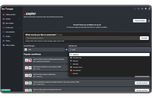 Automatisation avec Zapier