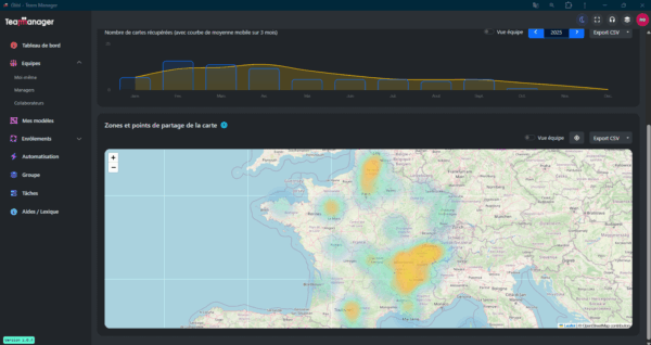 cartographie de suivi de distribution des cartes de visite