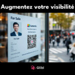 Pancarte immoblière avec Qrcode carte de visite Glibl